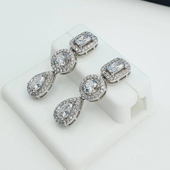 "925 Sterling Silver Cubic Zircon Earrings, UU1P7A7024 - Picture 7 of 11